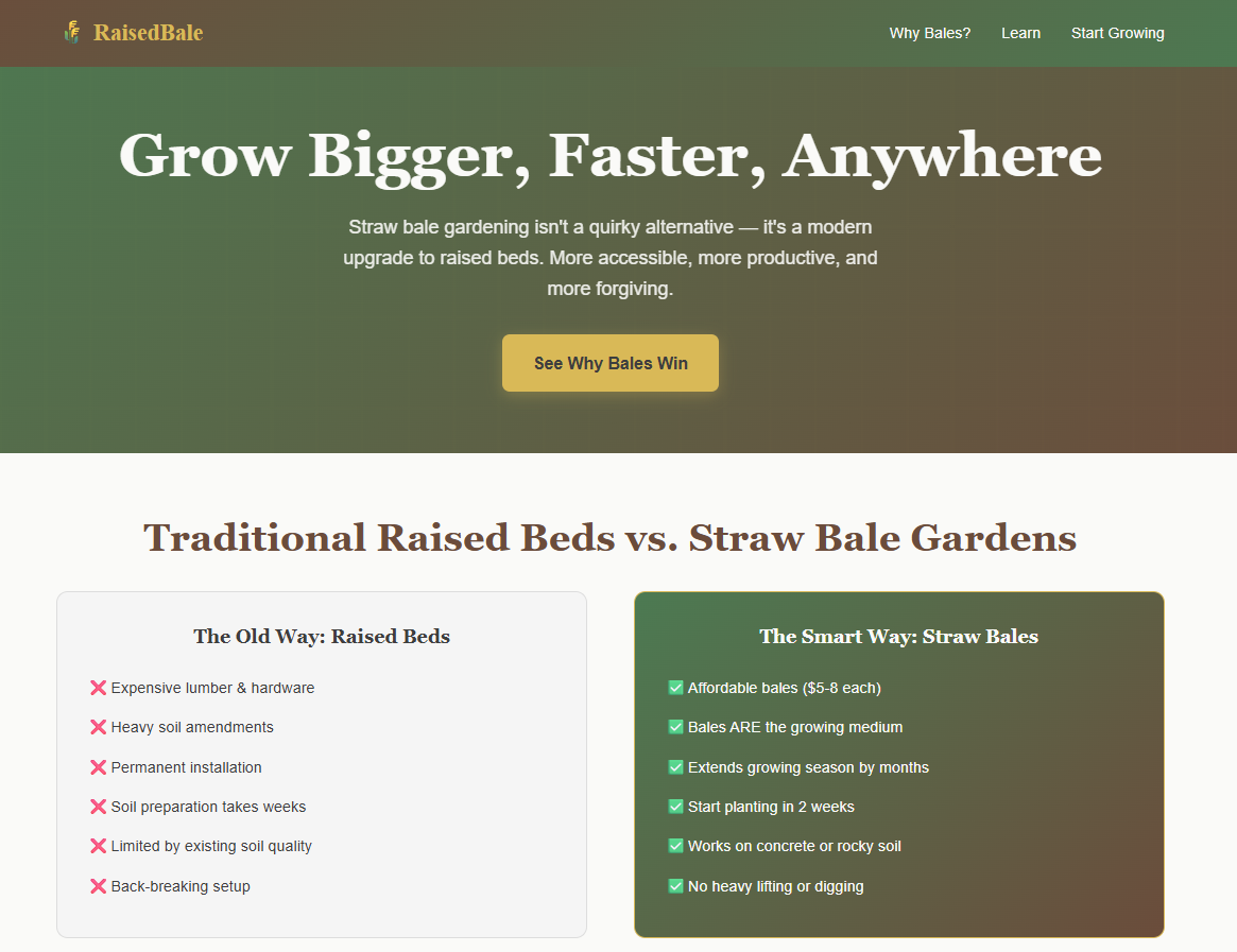RaisedBale.com Website Preview
